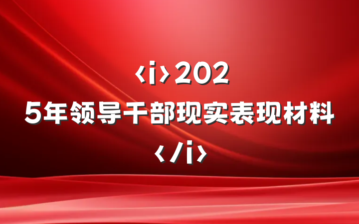 <i>2025年领导干部现实表现材料</i>