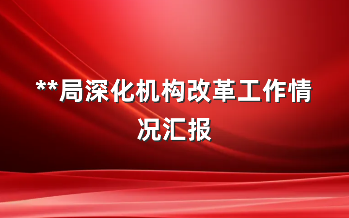 **局深化机构改革工作情况汇报