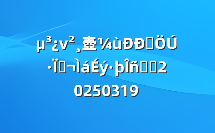 ν壺Ⱥ·ߣˮƽ20250319