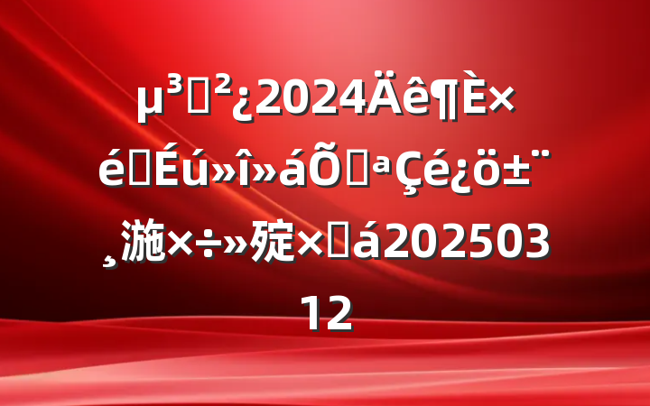 ֧2024֯ٿ湤㱨ܽ20250312