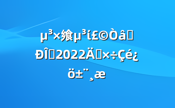 飨ίʶ̬2022깤