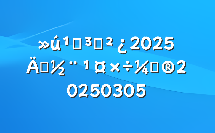 ص֧2025굳ƻ20250305