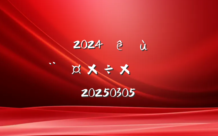 ֵ2024㵳ܽᱨ㱨20250305