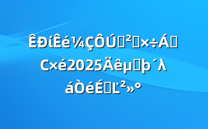 ίѲ칤쵼С2025ڶλϵĽ