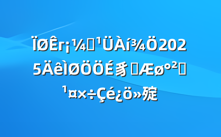 гල2025豸ȼȫ㱨