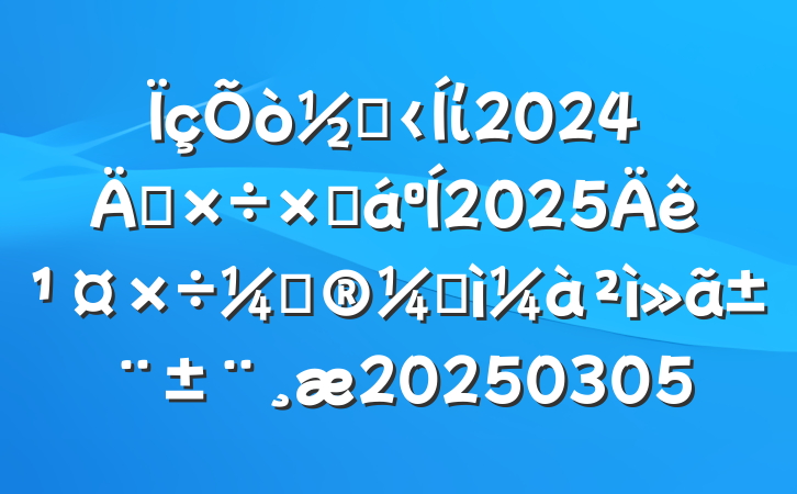 ֵί2024깤ܽ2025깤ƻͼ㱨20250305