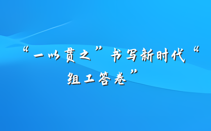 “一以贯之”书写新时代“组工答卷”