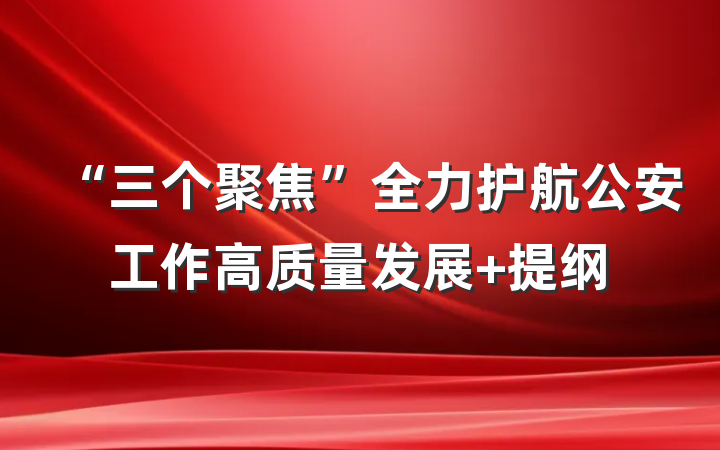 “三个聚焦”全力护航公安工作高质量发展 提纲