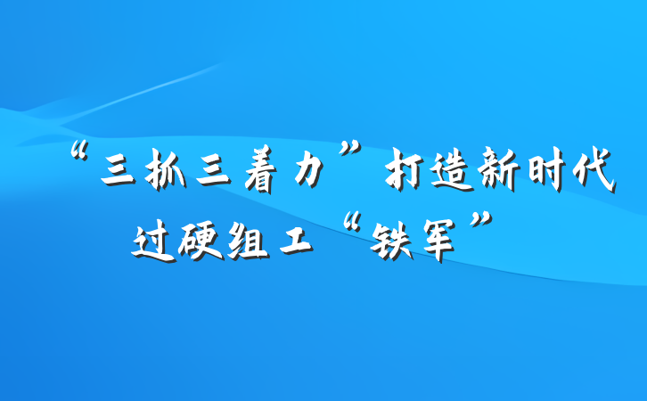 “三抓三着力”打造新时代过硬组工“铁军”