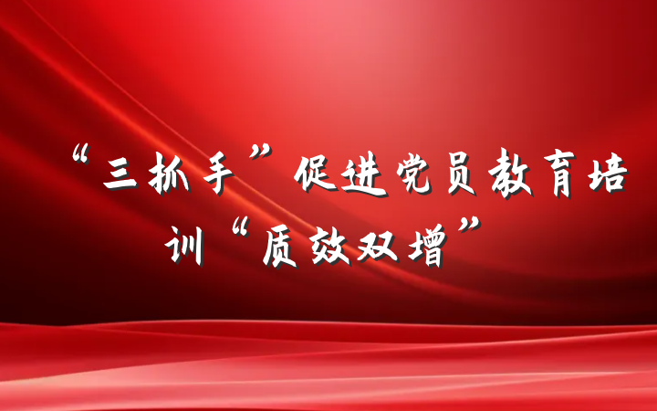 “三抓手”促进党员教育培训“质效双增”