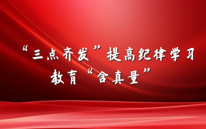 “三点齐发”提高纪律学习教育“含真量”