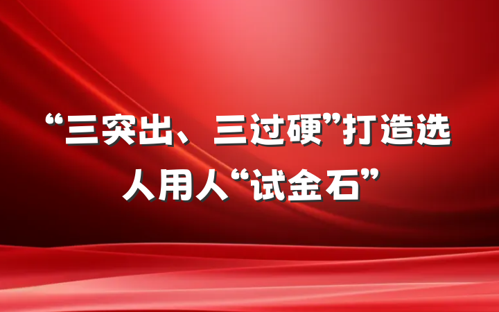 “三突出、三过硬”打造选人用人“试金石”
