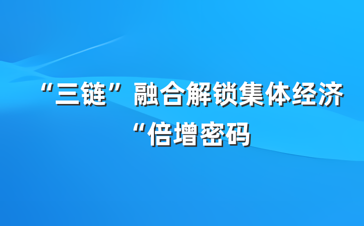 “三链”融合解锁集体经济“倍增密码