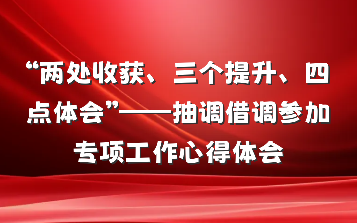 “两处收获、三个提升、四点体会”——抽调借调参加专项工作心得体会