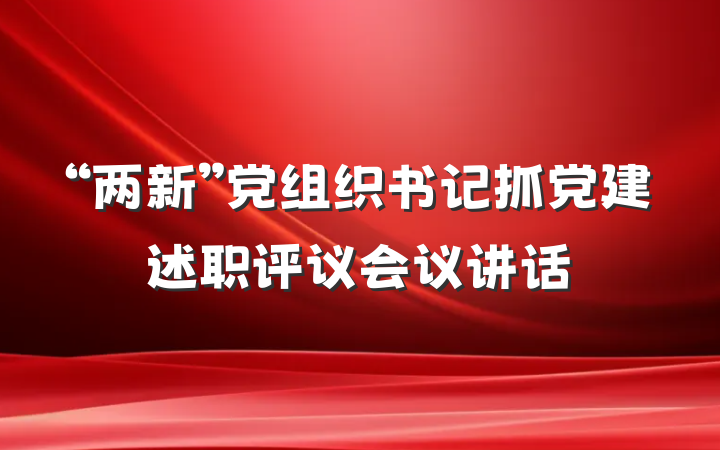 “两新”党组织书记抓党建述职评议会议讲话