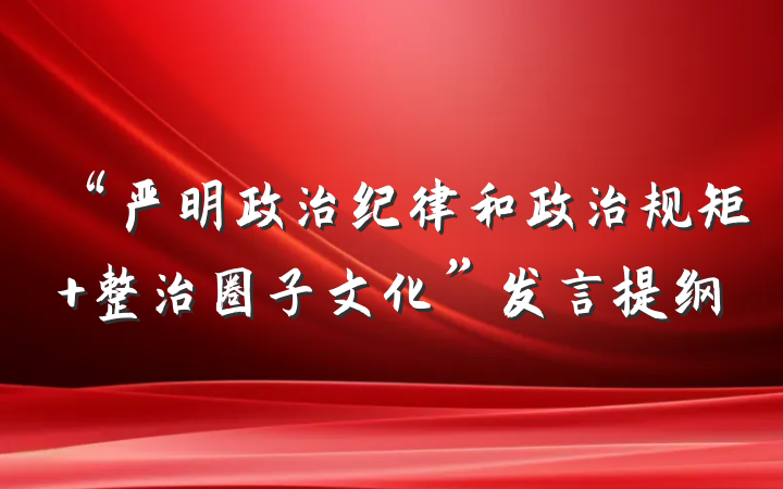 “严明政治纪律和政治规矩 整治圈子文化”发言提纲