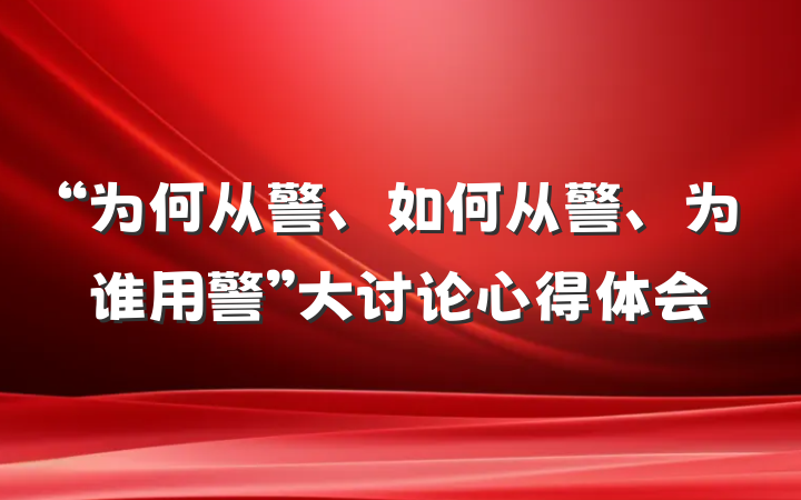 “为何从警、如何从警、为谁用警”大讨论心得体会