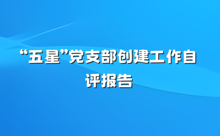 “五星”党支部创建工作自评报告