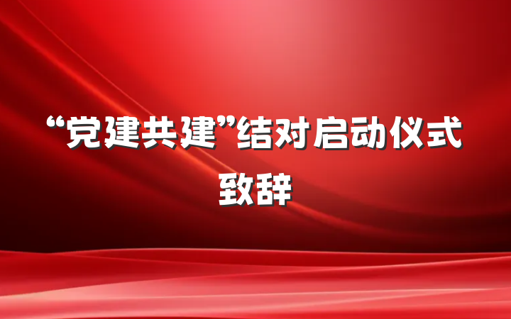 “党建共建”结对启动仪式致辞