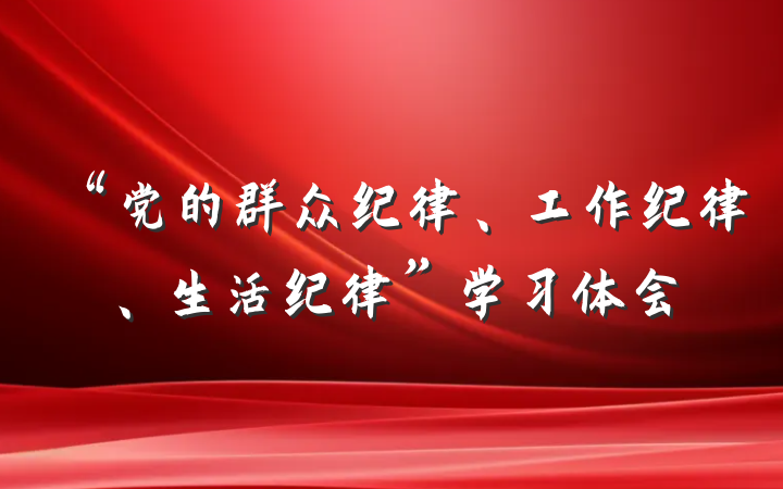 “党的群众纪律、工作纪律、生活纪律”学习体会