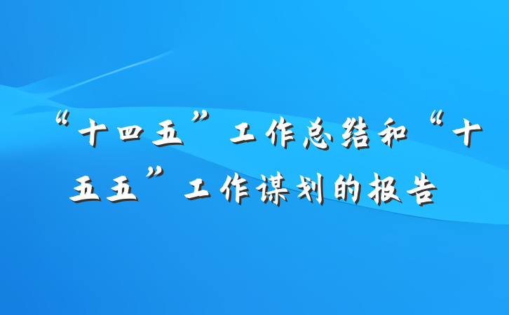 “十四五”工作总结和“十五五”工作谋划的报告