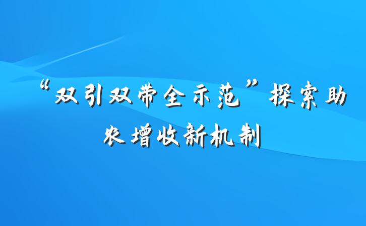 “双引双带全示范”探索助农增收新机制