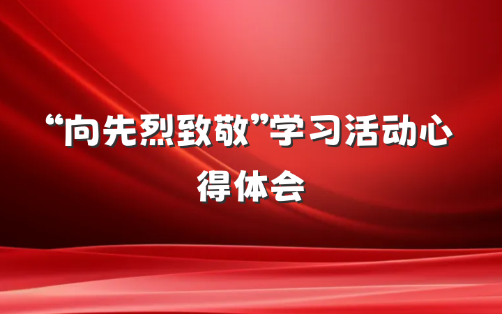 “向先烈致敬”学习活动心得体会
