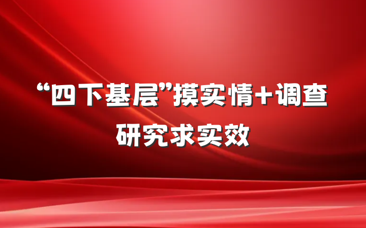 “四下基层”摸实情+调查研究求实效