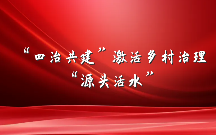 “四治共建”激活乡村治理“源头活水”