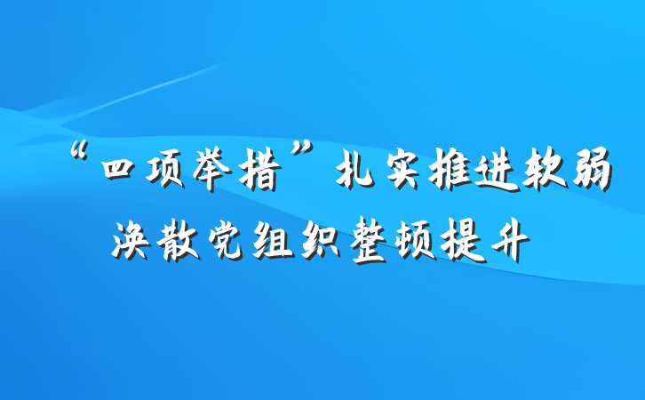 “四项举措”扎实推进软弱涣散党组织整顿提升