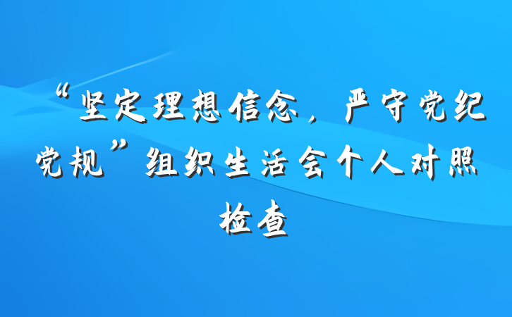 “坚定理想信念，严守党纪党规”组织生活会个人对照检查