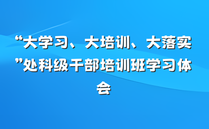 “大学习、大培训、大落实”处科级干部培训班学习体会