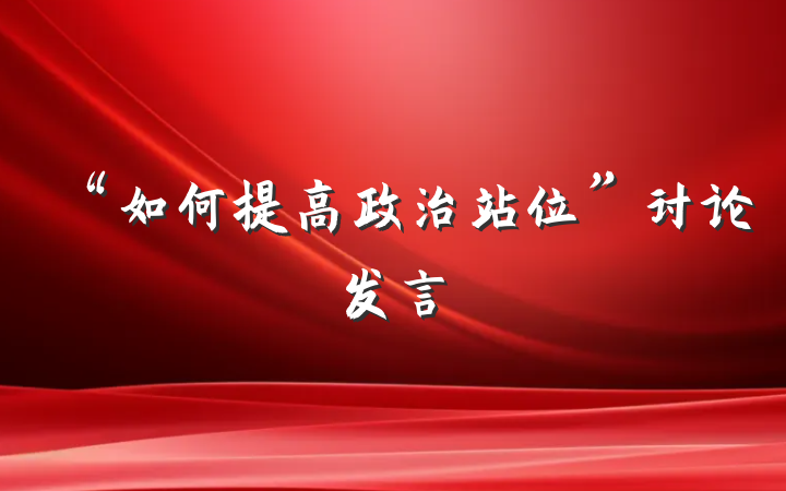 “如何提高政治站位”讨论发言