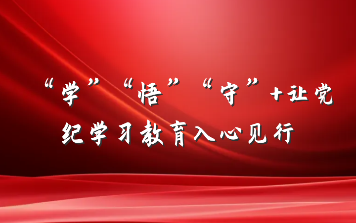 “学”“悟”“守” 让党纪学习教育入心见行