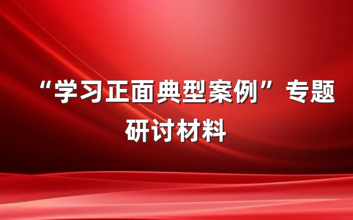 “学习正面典型案例”专题研讨材料