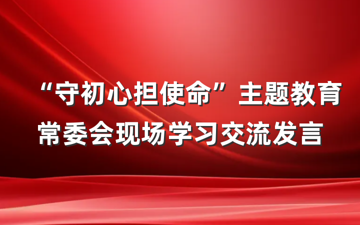 “守初心担使命”主题教育常委会现场学习交流发言