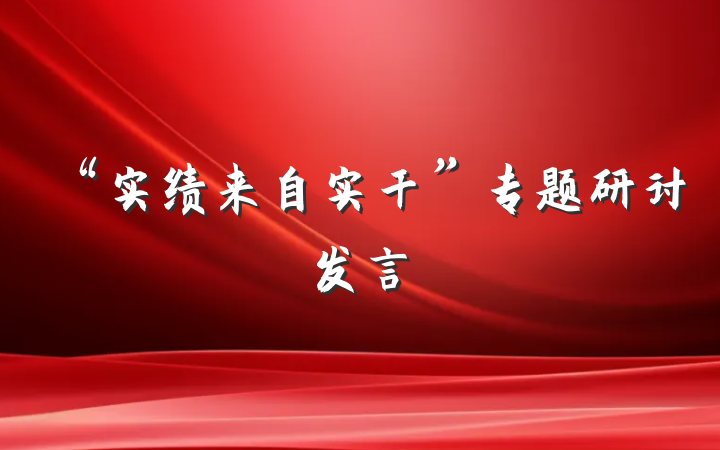“实绩来自实干”专题研讨发言