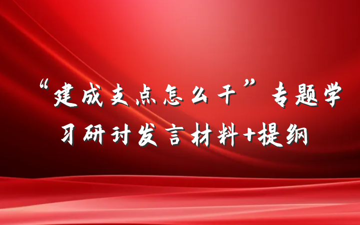 “建成支点怎么干”专题学习研讨发言材料 提纲