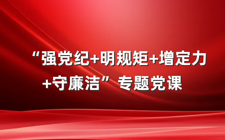 “强党纪 明规矩 增定力 守廉洁”专题党课