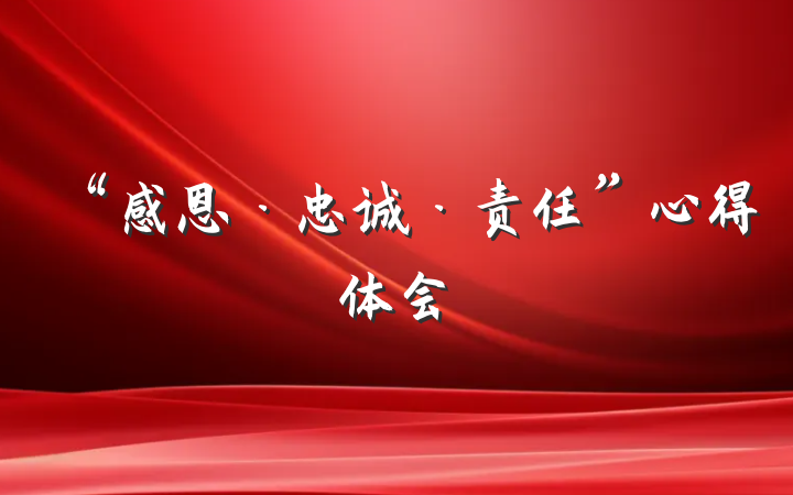 “感恩·忠诚·责任”心得体会