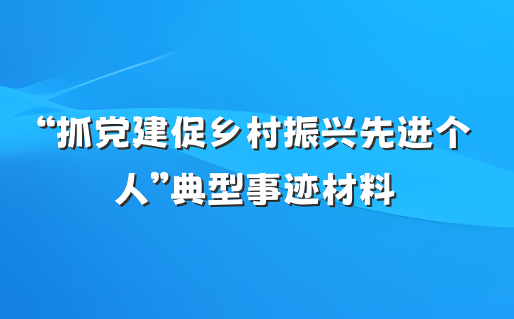 “抓党建促乡村振兴先进个人”典型事迹材料