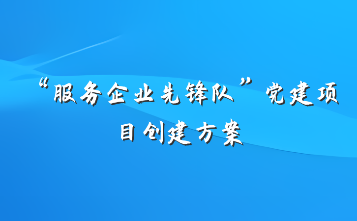“服务企业先锋队”党建项目创建方案