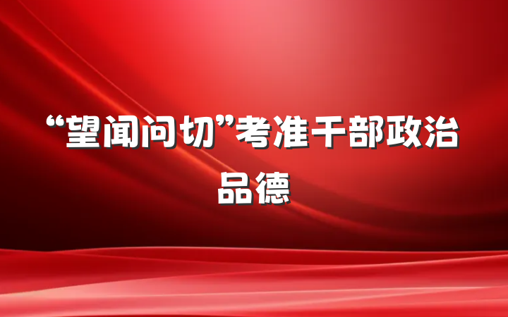 “望闻问切”考准干部政治品德