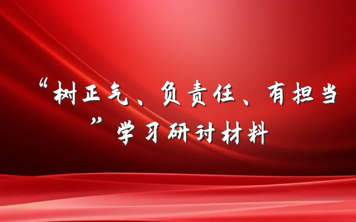 “树正气、负责任、有担当”学习研讨材料