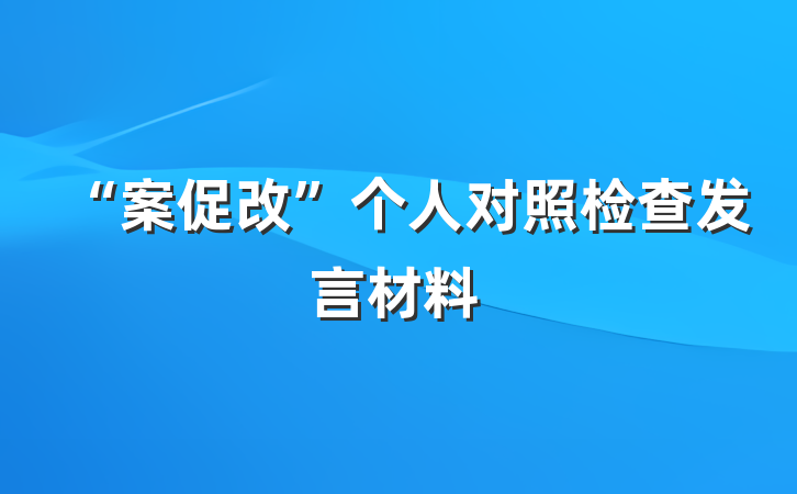 “案促改”个人对照检查发言材料