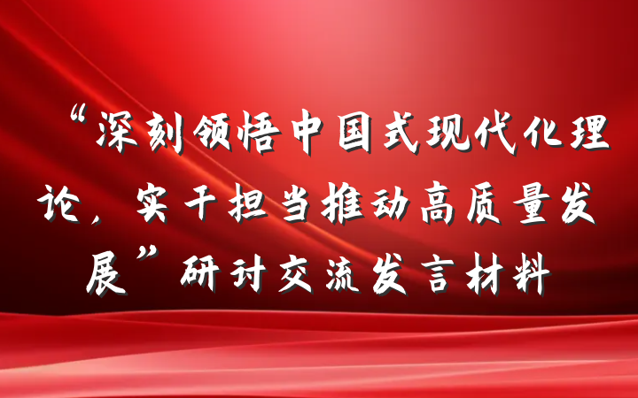 “深刻领悟中国式现代化理论，实干担当推动高质量发展”研讨交流发言材料