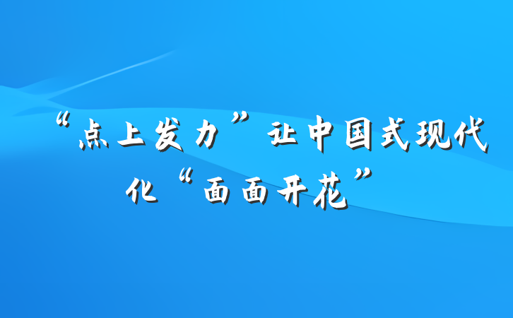 “点上发力”让中国式现代化“面面开花”