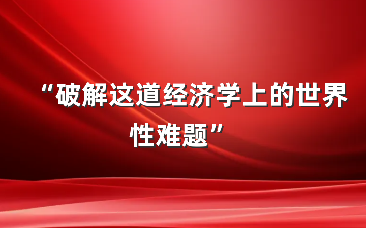 “破解这道经济学上的世界性难题”