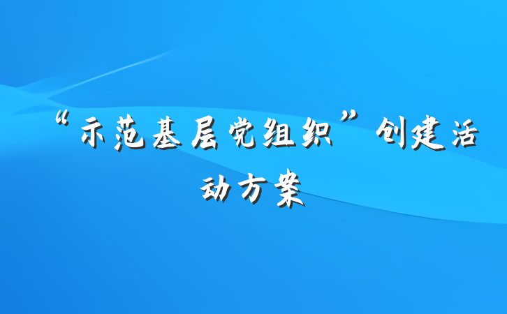“示范基层党组织”创建活动方案