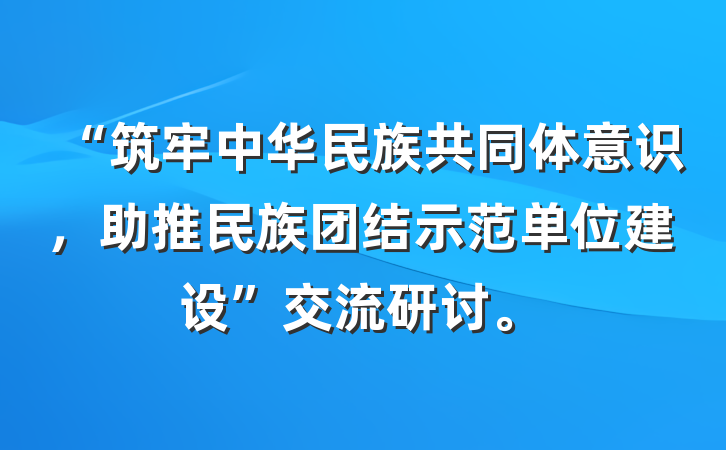 “筑牢中华民族共同体意识，助推民族团结示范单位建设”交流研讨。
